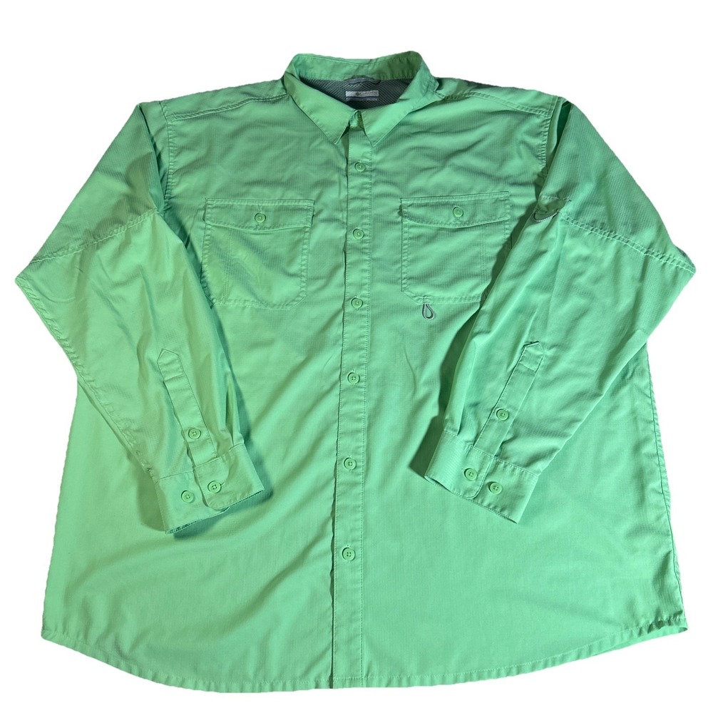 Columbia Shirt Men's XXL Green Tamiami‎ Long Sleeve Button Down Fishing Vented